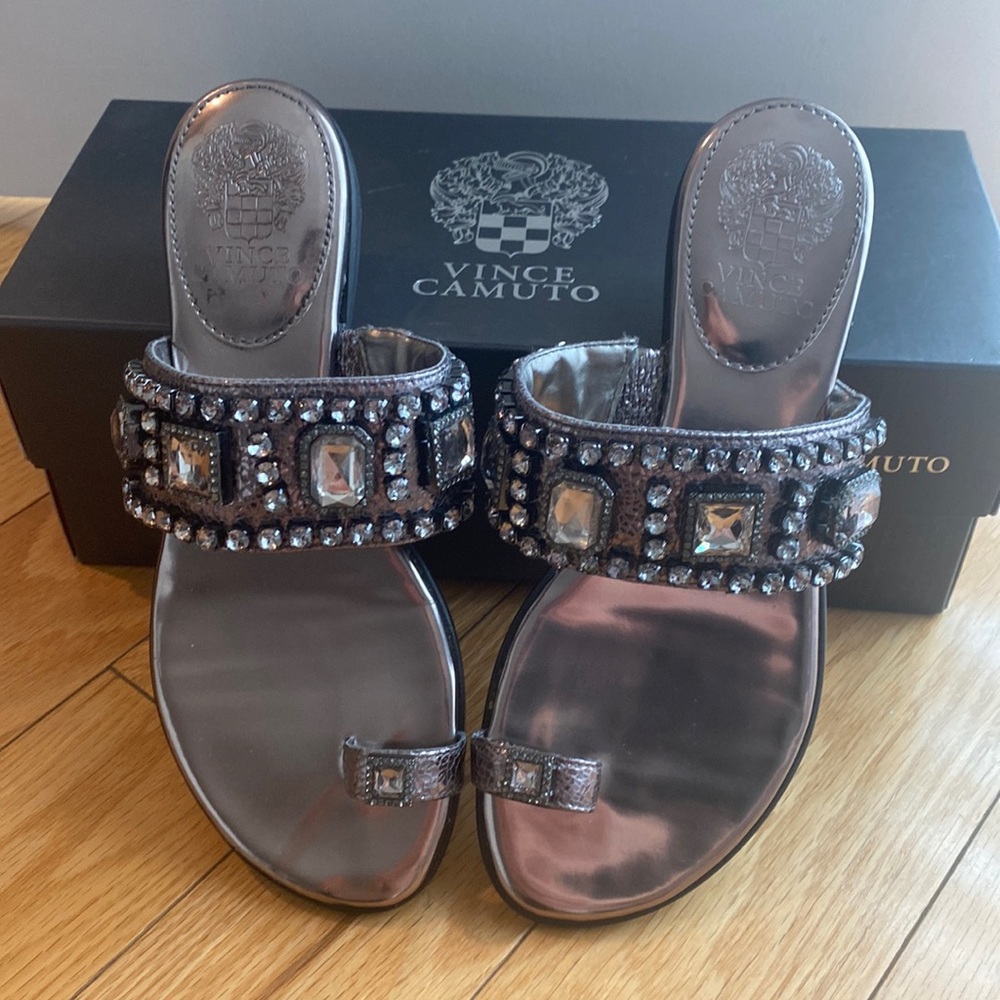 Vince Camaro shattered metallic analisa sandals